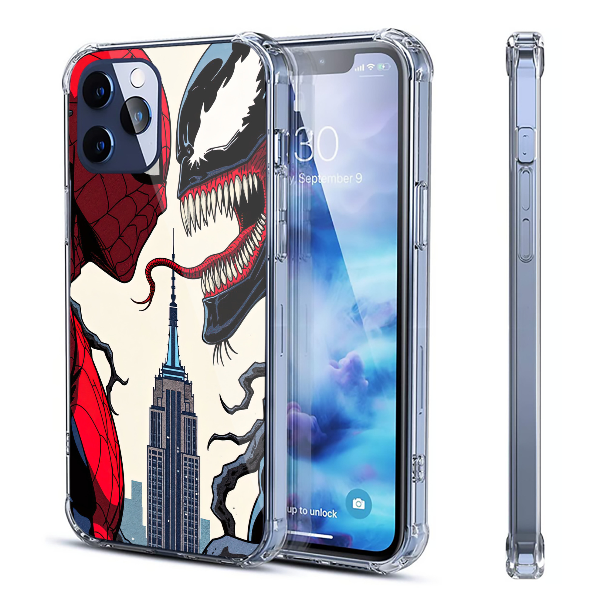 （画像用） Spider Man スパイダーマン 【iPhone 12シリーズ対応】透明スマホケース（クリアソフトケース）
